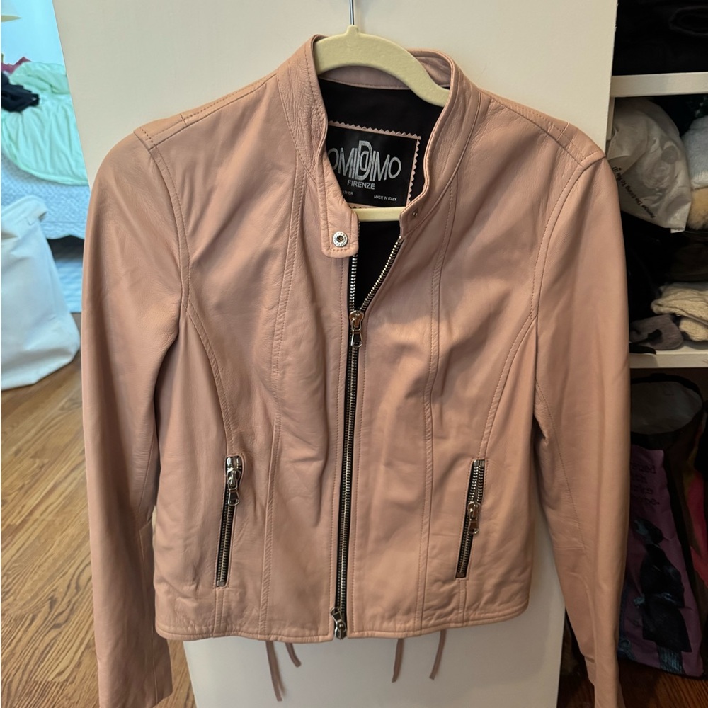 Women's Pink Leather Jacket